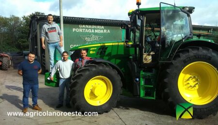 Agrícola Noroeste entrega John Deere 6155R  a Ganadería Portagándara de O Buriz (Lugo) 