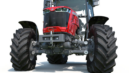 La suspension en el eje delantero mejora la tracción y la comodidad en toda la serie MF 3700 AL