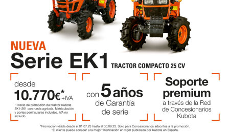 La nueva Serie EK1 de Escorts-Kubota estrena una fantástica promoción por tiempo limitado