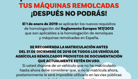 ¡MUY IMPORTANTE! Si tienes algún vehículo remolcado documentado y no lo has matriculado antes del 31/12/2018, ¡DESPUÉS NO PODRÁS!