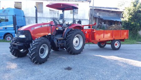Agricola Calvo y ARIAS MOTOR S.L entregan CASE IH JX60 y remolque a Manolo en Piñeira - Seoane (O Caurel)