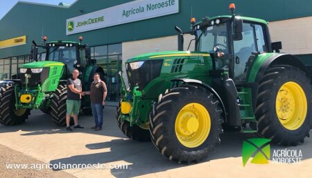 Agrícola Noroeste entrega 2 John Deere 6195M a la explotación de Montes del Cid.