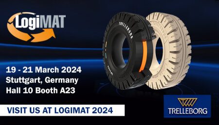 Los neumáticos Trelleborg aportan más resistencia a las aplicaciones de manipulación de materiales con una gama completa de neumáticos premium en LogiMAT 2024